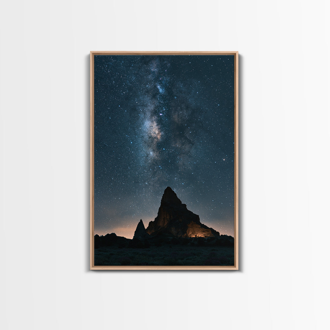 Ancient Temple Silhouette Framed Canvas Print, Spiritual Art, Kids Room Art, Living Room Decor, Oil Painting, Spirit, SPI-2x3-51