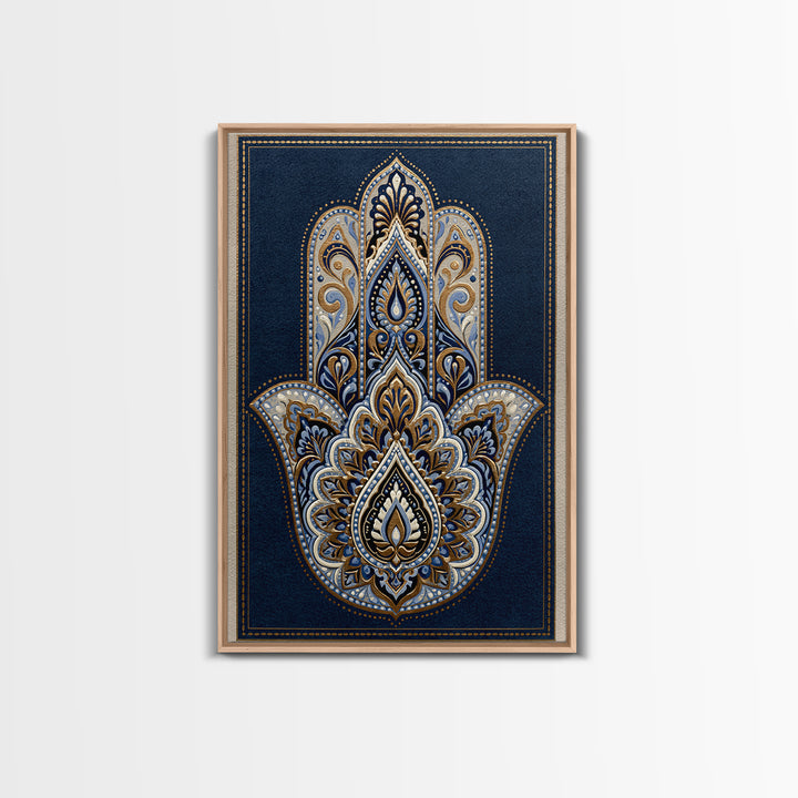 Protective Hand Motif Framed Canvas Print, Spiritual Art, Gallery Decor, Living Room Decor, Fine Art, Spirit, Poster, SPI-2x3-55