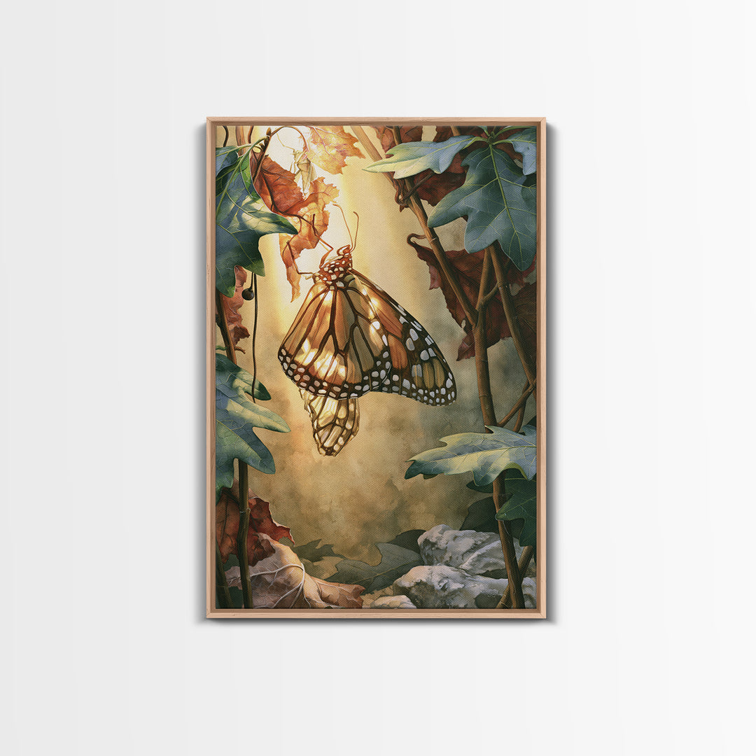 Butterfly Transformation Scene Canvas Print, Spiritual Art, Printable Wall Art, Living Room Decor, Oil Painting, Spirit, SPI-2x3-95