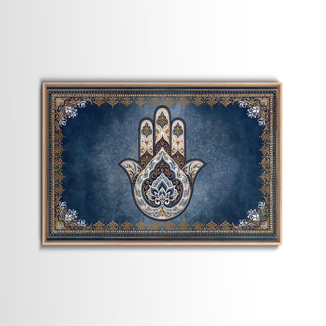 Protective Hand Motif Framed Canvas Print, Spiritual Art, Christian Wall Art, Living Room Decor, Spirit, Canvas Painting, SPI-3x2-27