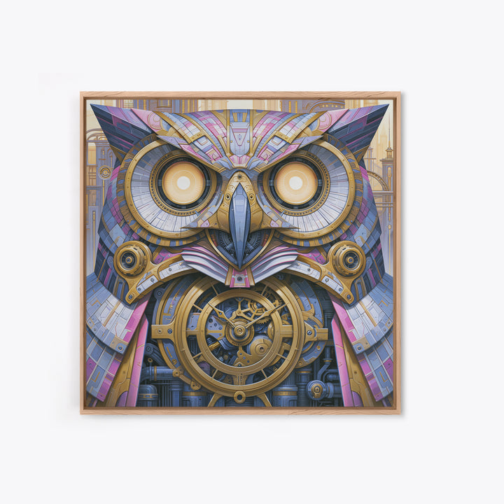 Brass Clockwork Owl Canvas Print, Steampunk Art, Room Decor, Living Room Decor, Fine Art, Mechanic, Original Art, Art Nouveau, STE-1x1-49