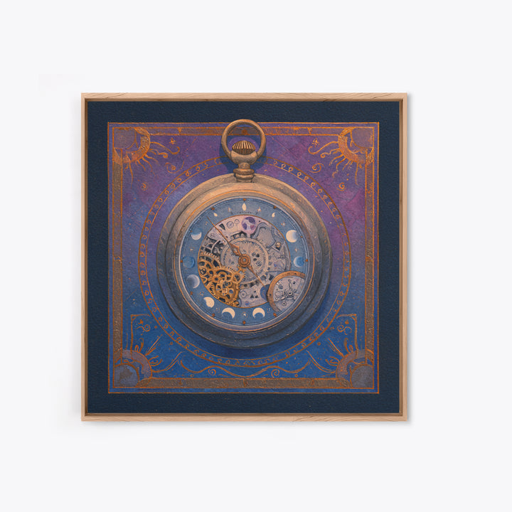 Gear Filled Pocket Watch Framed Canvas Print, Steampunk Art, Steampunk, Living Room Decor, Mechanic, Wall Art Living Room, STE-1x1-8