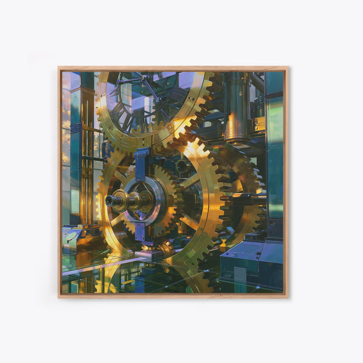 Clock Tower Gears Canvas Print, Steampunk Art, Minimalist Decor, Living Room Decor, Fine Art, Mechanic, Abstract Art, STE-1x1-85
