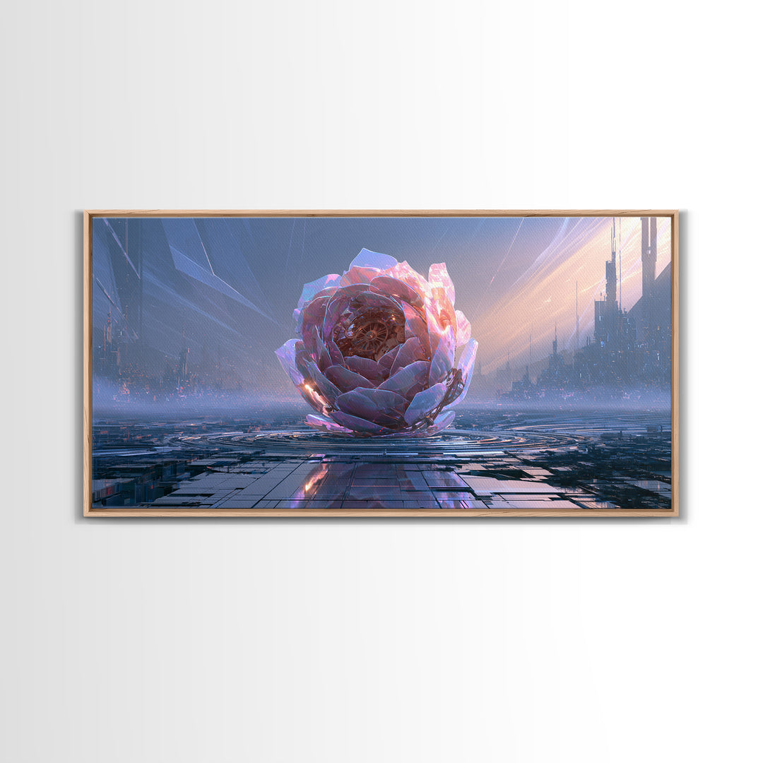 Mechanical Rose Made of Copper Gears Canvas Print, Steampunk Art, Steampunk Lamp, Living Room Decor, Abstract Art, Mechanic, STE-2x1-71