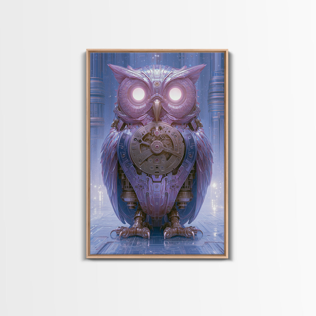 Brass Clockwork Owl Canvas Print, Steampunk Art, Art Nouveau, Living Room Decor, Mechanic, Modern Art, Digital Download Art, STE-2x3-9
