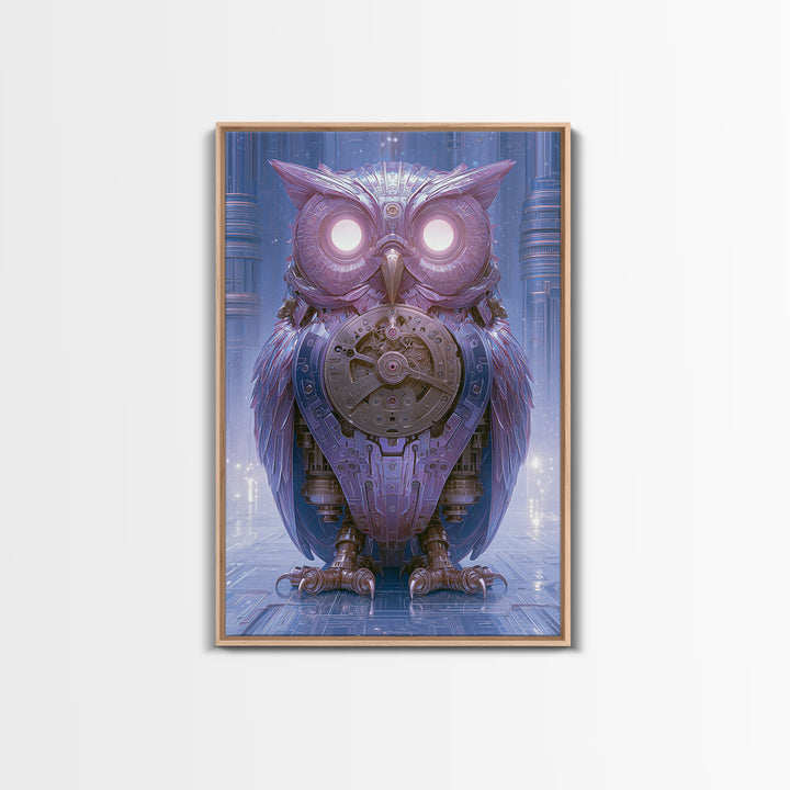 Brass Clockwork Owl Canvas Print, Steampunk Art, Art Nouveau, Living Room Decor, Mechanic, Modern Art, Digital Download Art, STE-2x3-9