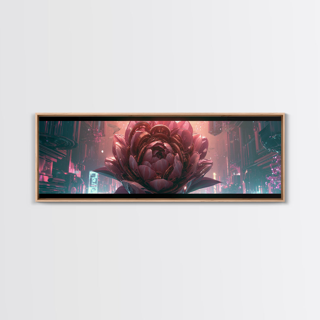 Mechanical Rose Made of Copper Gears Canvas Print, Steampunk Art, Digital Art, Living Room Decor, Fine Art, Mechanic, STE-3x1-43