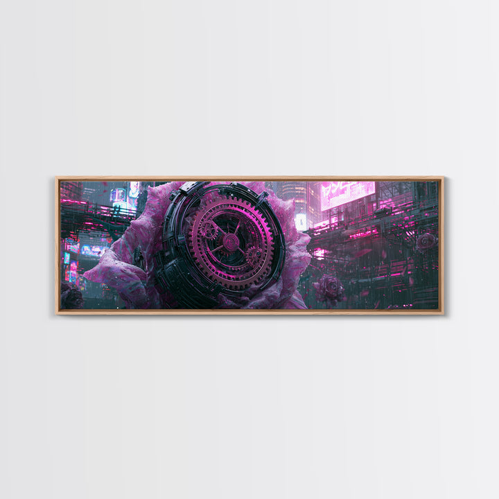 Mechanical Rose Made of Copper Gears Canvas Print, Steampunk Art, Digital Art, Living Room Decor, Fine Art, Mechanic, STE-3x1-91