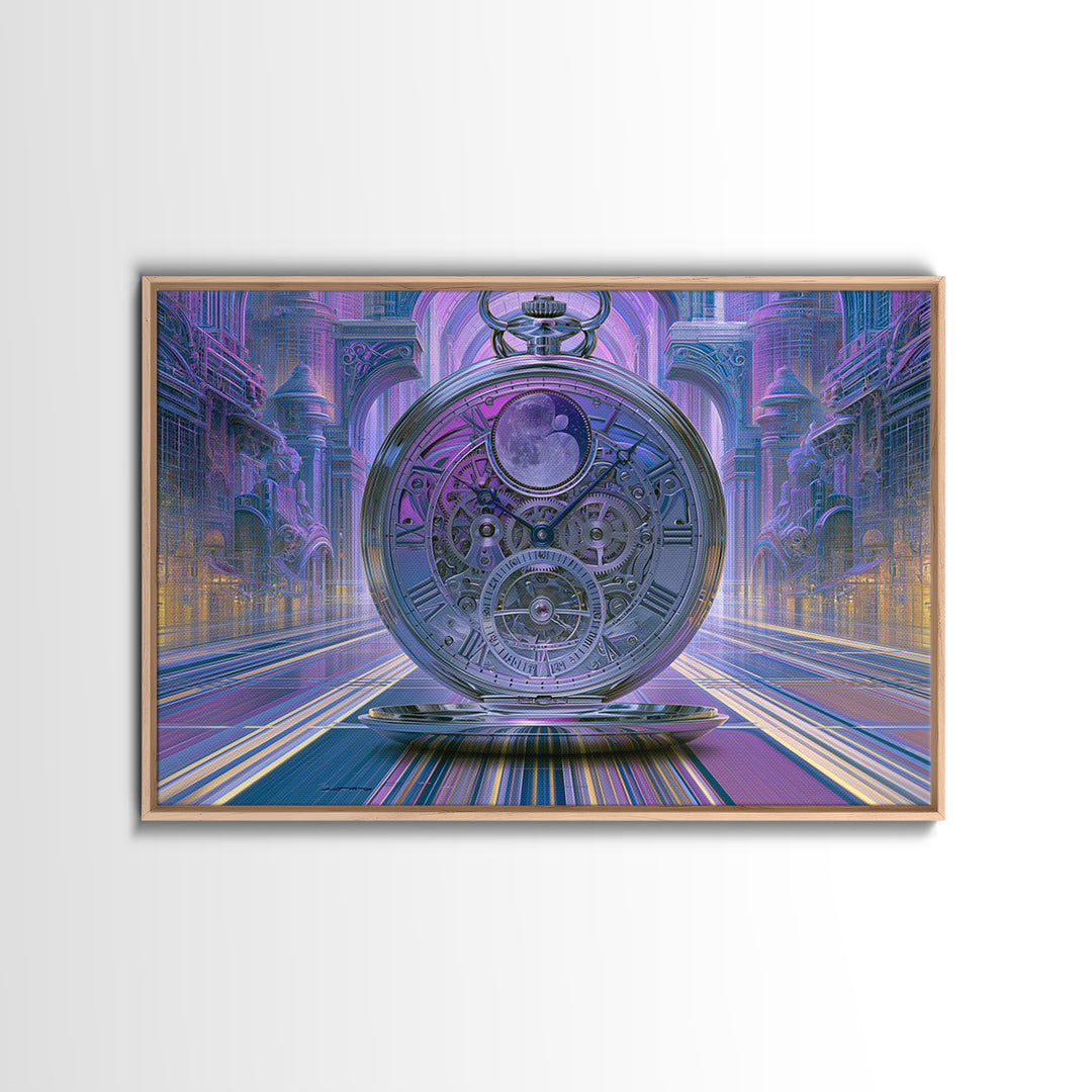 Gear Filled Pocket Watch Canvas Print, Steampunk Art, Modern Art, Living Room Decor, Fine Art, Mechanic, Statement Artwork, STE-3x2-12