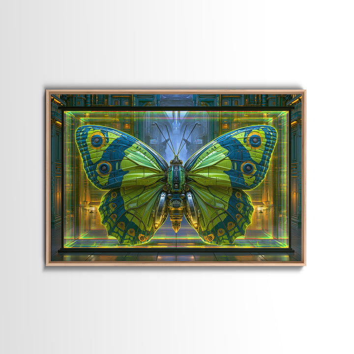 Mechanical Butterfly Specimen Canvas Print, Steampunk Art, Whimsigoth Decor, Living Room Decor, Mechanic, Neutral Decor, STE-3x2-42