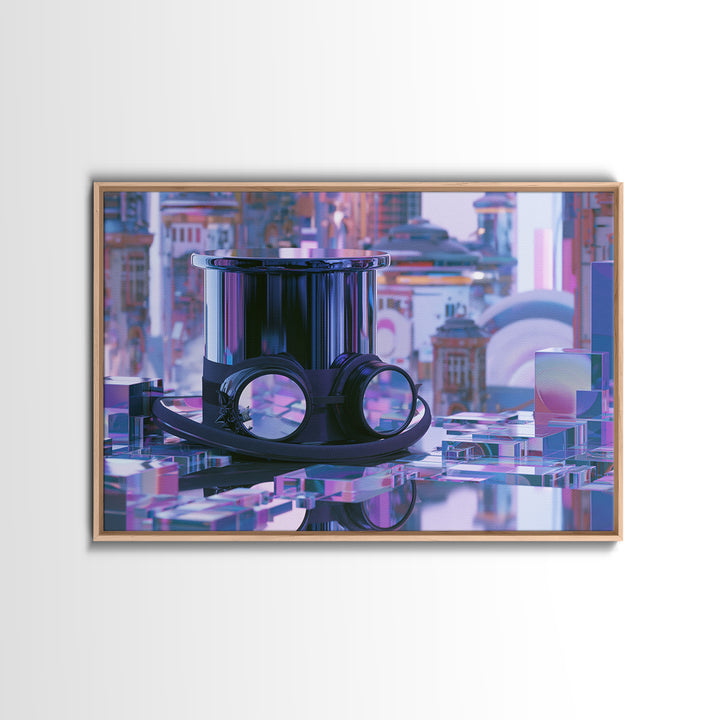 Top Hat and Goggles Still Life Canvas Print, Steampunk Art, Room Decor, Living Room Decor, Fine Art, Mechanic, Original Art, STE-3x2-56