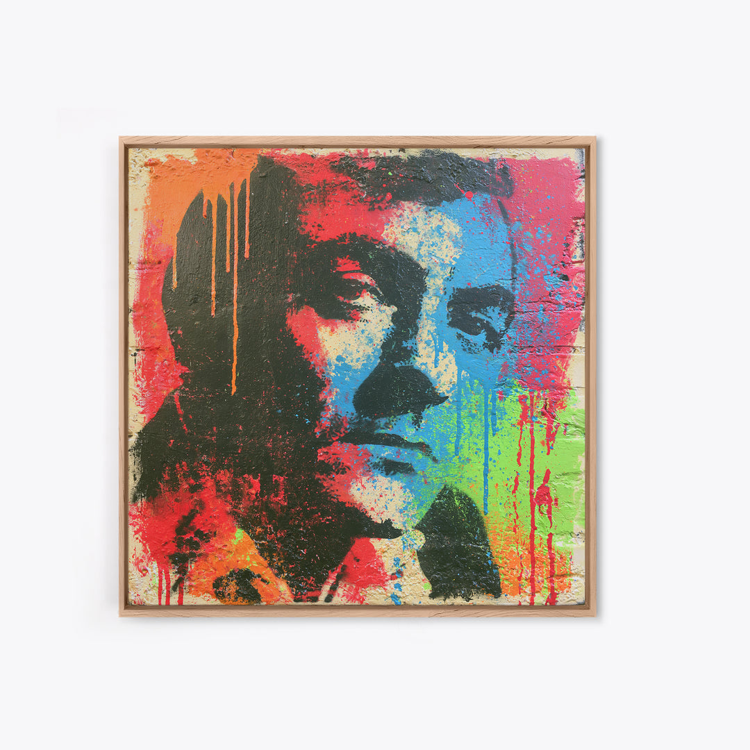 Bold Stencil Portrait Canvas Print, Street Art, Art Print, Living Room Decor, Oil Painting, Urban, Original Painting, STR-1x1-49