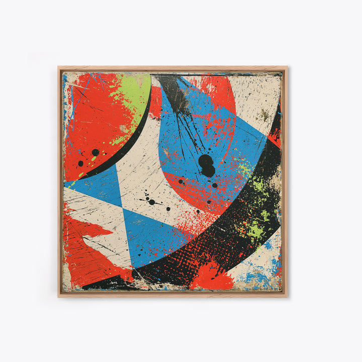 Skate Ramp Pattern Framed Canvas Print, Street Art, Original Artwork, Living Room Decor, Fine Art, Urban, Textured Painting, STR-1x1-70