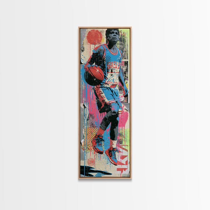 Street Basketball Player Canvas Print, Street Art, Neutral Decor, Living Room Decor, Fine Art, Urban, Home Decor, Poster, STR-1x3-18