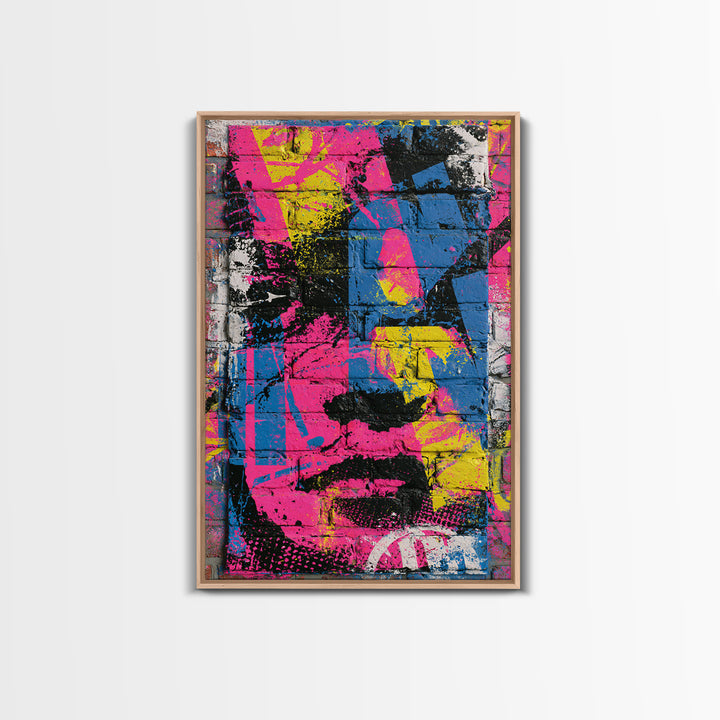 Brick Wall Texture Framed Canvas Print, Street Art, Large Wall Art, Living Room Decor, Abstract Art, Urban, Canvas Painting, STR-2x3-60