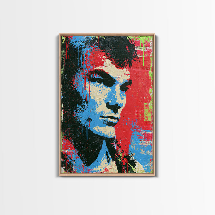 Bold Stencil Portrait Canvas Print, Street Art, Bar Art, Living Room Decor, Fine Art, Urban, Fine Art Print, Statement Artwork, STR-2x3-81