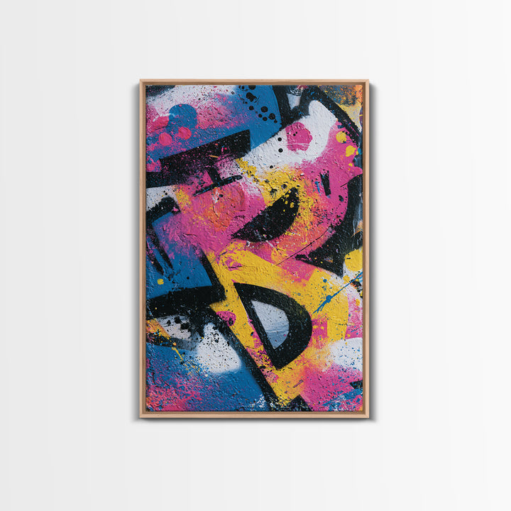 Wildstyle Arrows and Abstract Letter Forms Without Framed Canvas Print, Street Art, Modern Art, Living Room Decor, Urban, STR-2x3-97