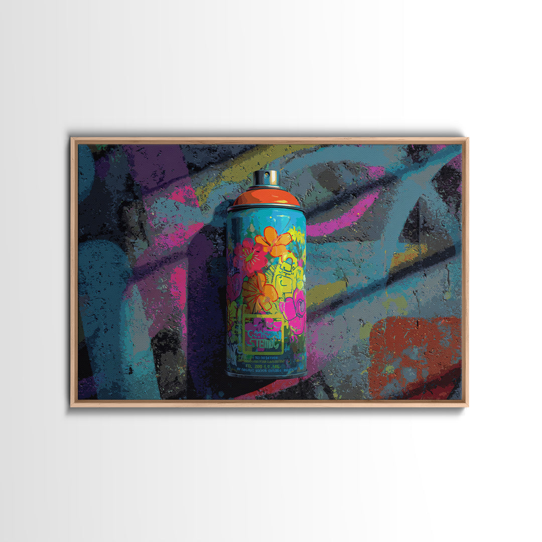 Spray Can Bouquet Canvas Print, Street Art, Living Room Decor, Watercolor Art, Urban, Bar Art, Canvas Painting, STR-3x2-67