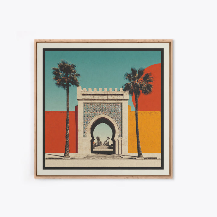 Marrakesh Arch and Tile Pattern Poster Canvas Print, Travel Poster(2), Gallery Wall Set, Living Room Decor, Fine Art, Voyage, TPO-1x1-17