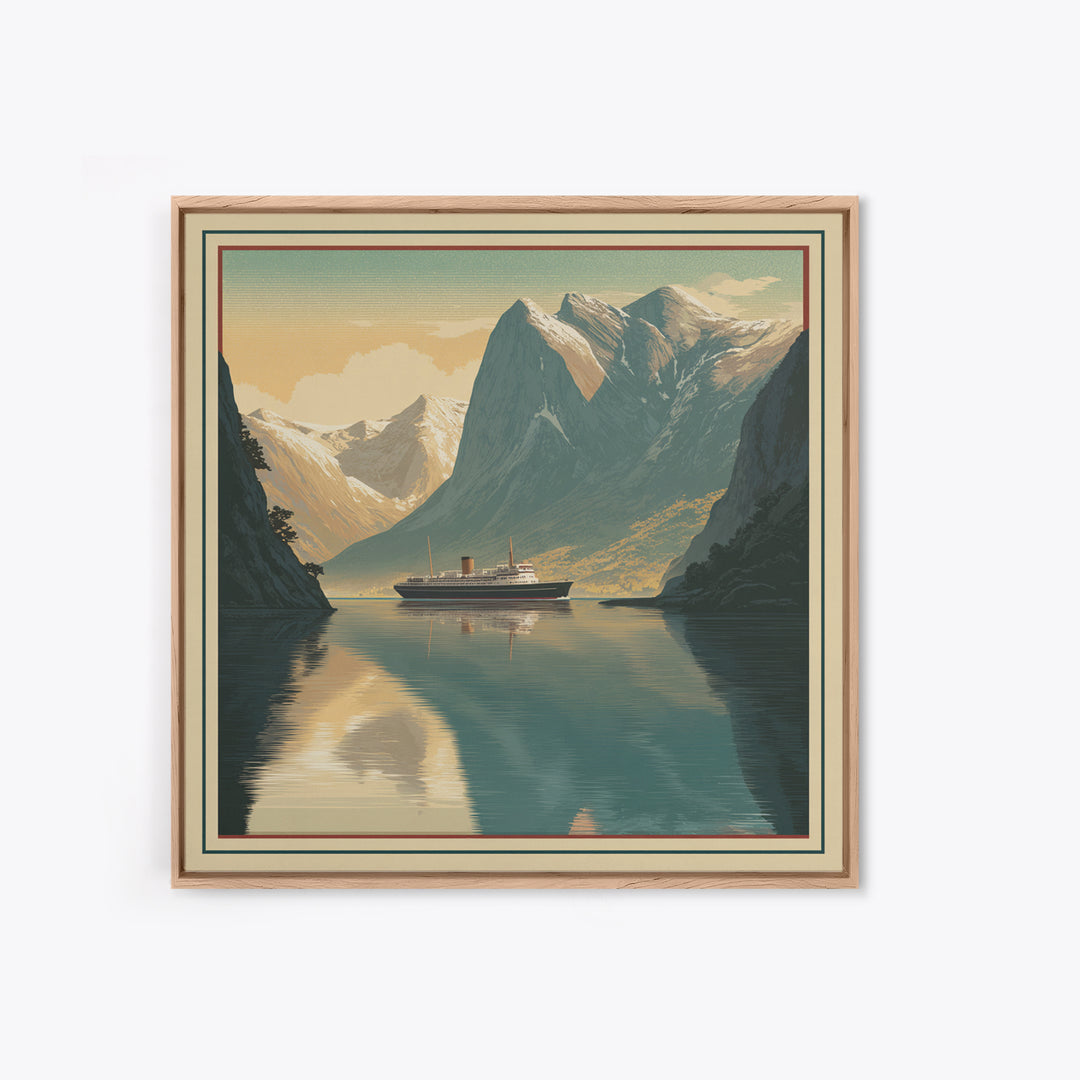 Norway Fjord Cruise Poster Canvas Print, Travel Poster(2), Digital Poster, Living Room Decor, Fine Art, Voyage, TPO-1x1-94