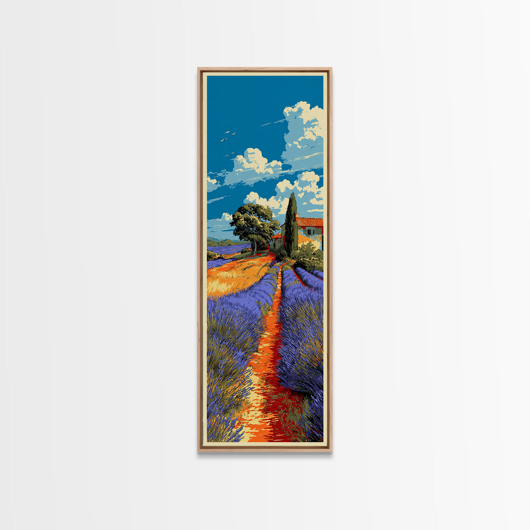 Provence Lavender Field Poster Canvas Print, Travel Poster(2), Set of 3 Wall Art, Living Room Decor, Fine Art, Voyage, TPO-1x3-11