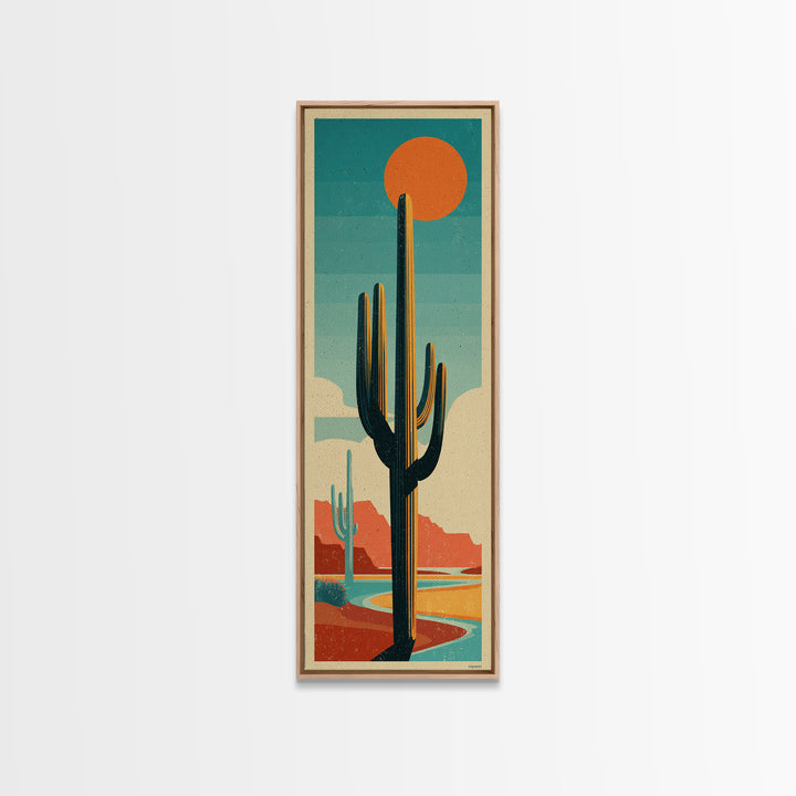 Mexico Cactus and Sun Travel Poster Canvas Print, Travel Poster(2), Modern Decor, Living Room Decor, Fine Art, Voyage, TPO-1x3-57