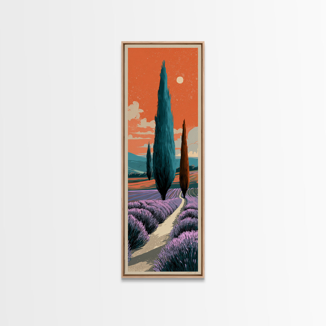 Provence Lavender Field Poster Canvas Print, Travel Poster(2), Retro Wall Art, Living Room Decor, Fine Art, Voyage, Map Print, TPO-1x3-59