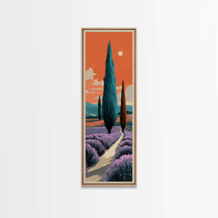 Provence Lavender Field Poster Canvas Print, Travel Poster(2), Retro Wall Art, Living Room Decor, Fine Art, Voyage, Map Print, TPO-1x3-59