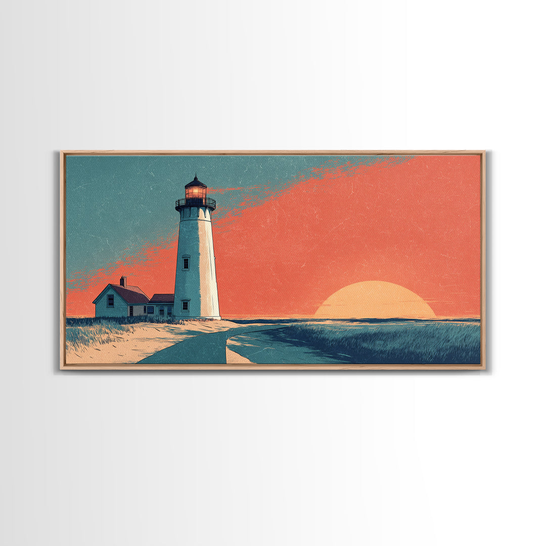 Cape Cod Lighthouse Summer Poster Canvas Print, Travel Poster(2), Room Decor, Living Room Decor, Fine Art, Voyage, Travel Gift, TPO-2x1-62