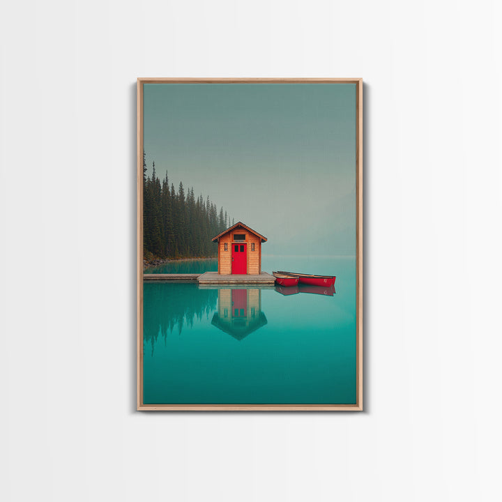 Banff Lake with Turquoise Water Canvas Print, Travel Poster(2), Set of 3 Wall Art, Living Room Decor, Fine Art, Voyage, TPO-2x3-99