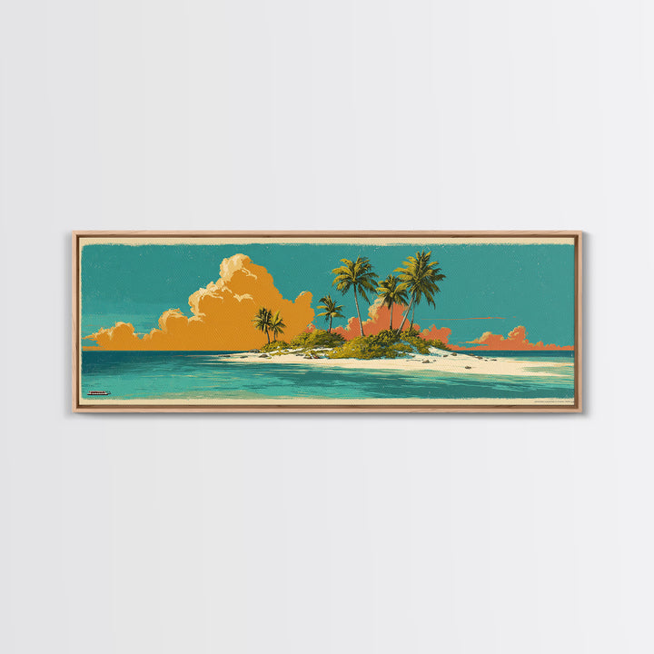 Tropical Island Lagoon Poster Canvas Print, Travel Poster(2), Poster Art, Living Room Decor, Fine Art, Voyage, Wall Decor, TPO-3x1-16