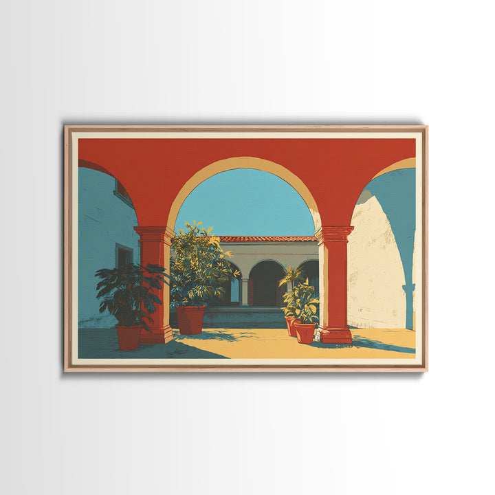 Marrakesh Arch and Tile Pattern Poster Canvas Print, Travel Poster(2), Digital Poster, Living Room Decor, Fine Art, Voyage, TPO-3x2-93