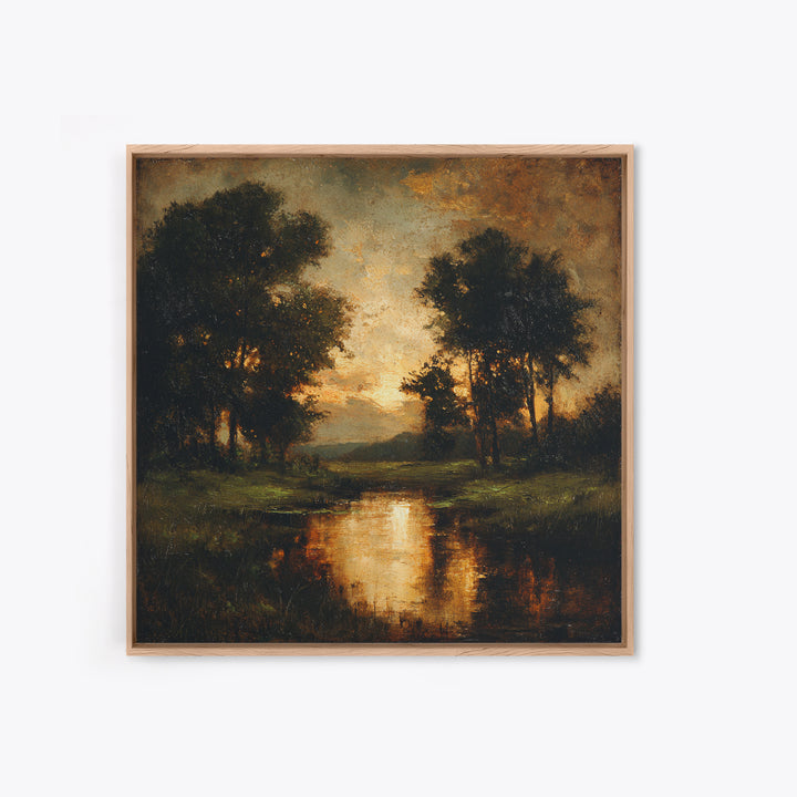 Classic Oil Painted Landscape Framed Canvas Print, Traditional Art, Modern Decor, Living Room Decor, Fine Art, Classic, TRA-1x1-1