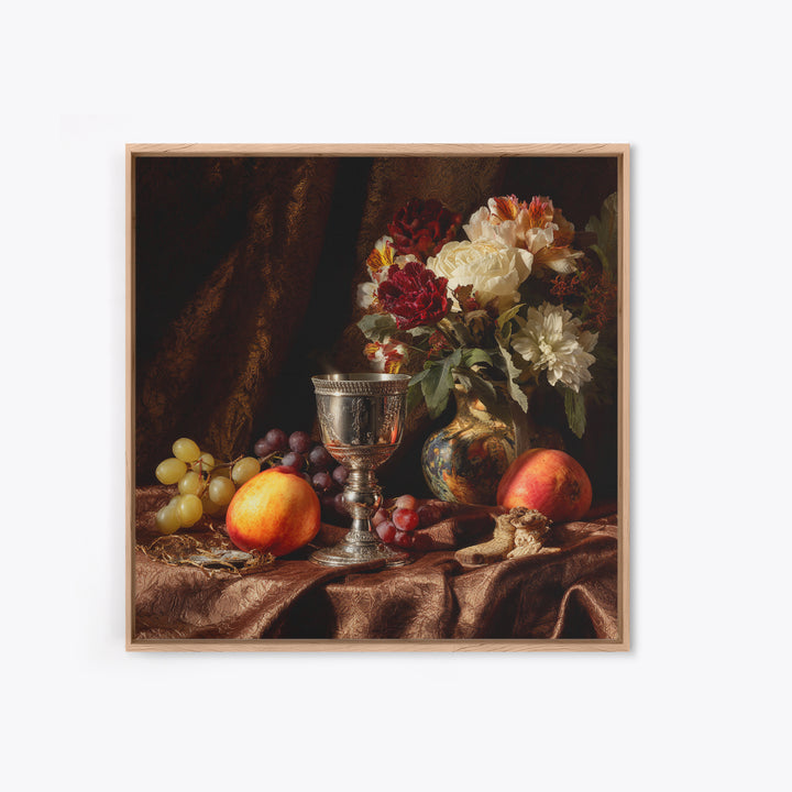 Dutch Fruit and Silver Goblet Still Life Canvas Print, Traditional Art, Pokemon Poster, Living Room Decor, Classic, Art Print, TRA-1x1-100