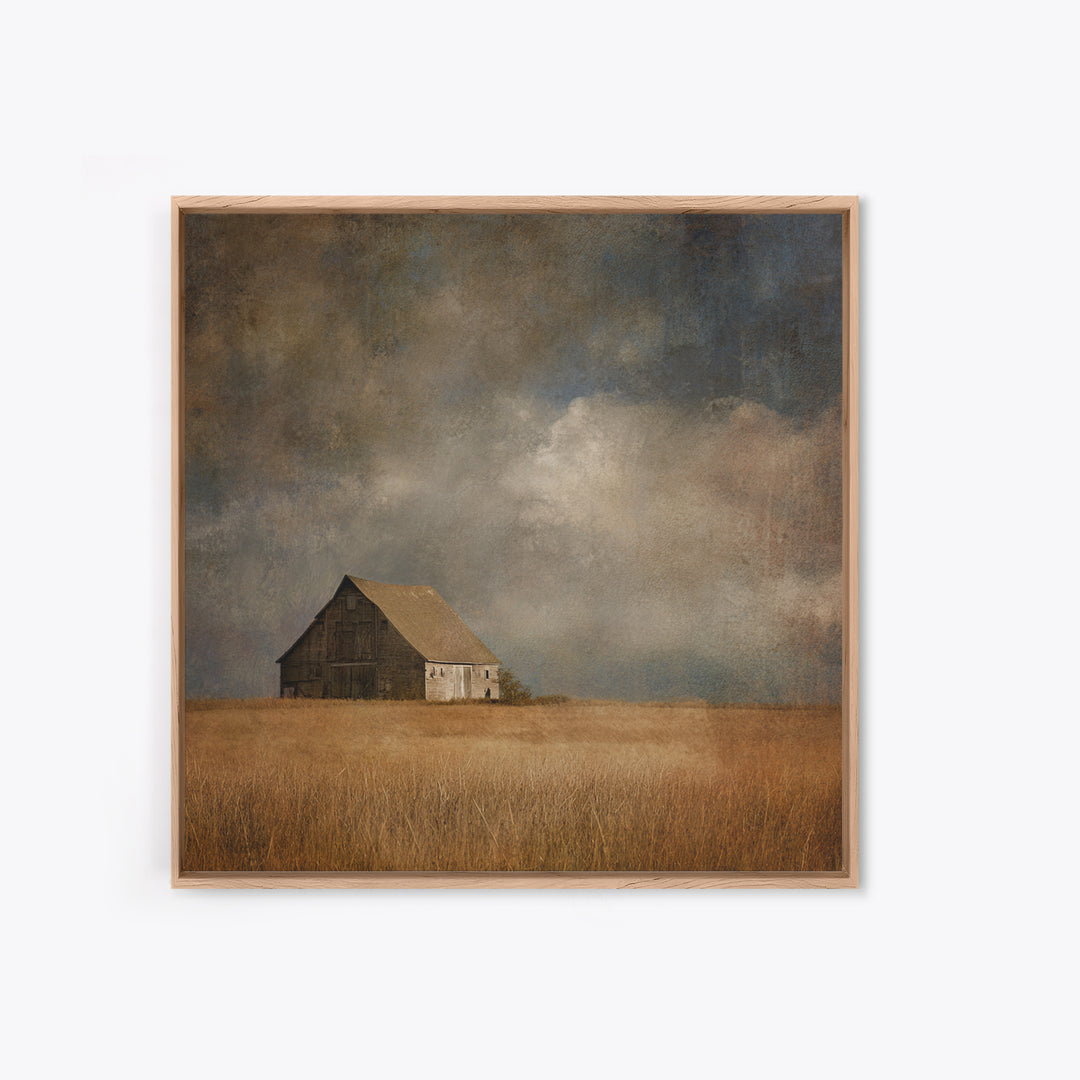 Barn and Farmland Canvas Print, Traditional Art, Boho, Living Room Decor, Fine Art, Classic, Indian Wall Art, Japanese Decor, TRA-1x1-23