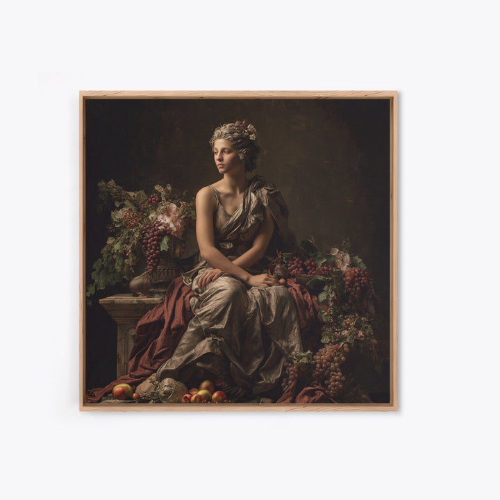 Classical Portrait with Dignified Lighting Framed Canvas Print, Traditional Art, Digital Art, Living Room Decor, Classic, TRA-1x1-8