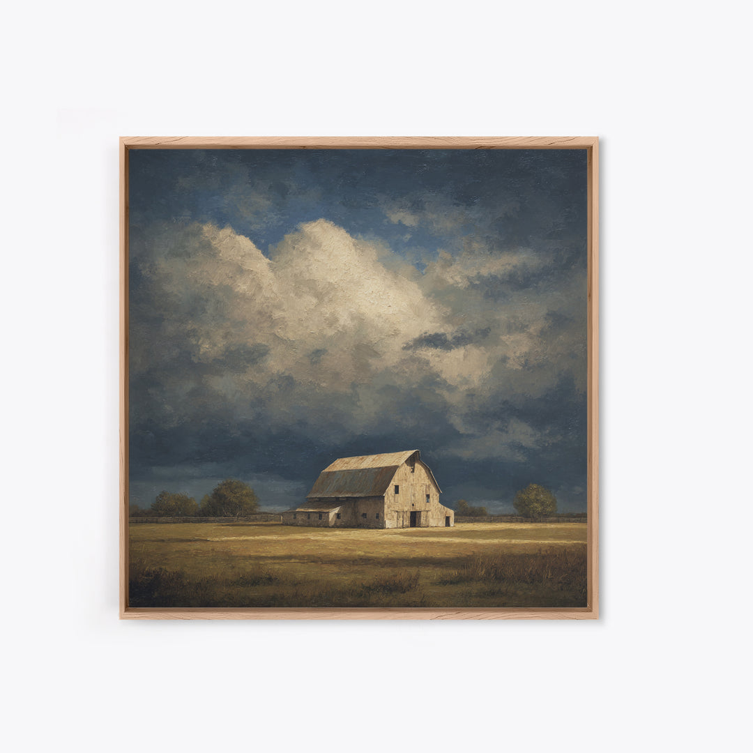 Barn and Farmland Canvas Print, Traditional Art, Fine Art Print, Living Room Decor, Fine Art, Classic, Wall Decor, Painting, TRA-1x1-95