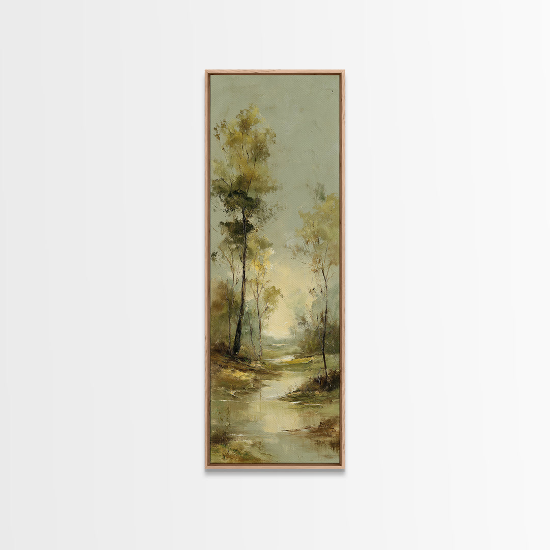 Autumn Forest Road Canvas Print, Traditional Art, Indian Art, Living Room Decor, Oil Painting, Classic, Textured Painting, TRA-1x3-100