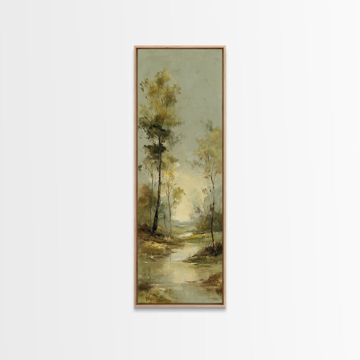 Autumn Forest Road Canvas Print, Traditional Art, Indian Art, Living Room Decor, Oil Painting, Classic, Textured Painting, TRA-1x3-100