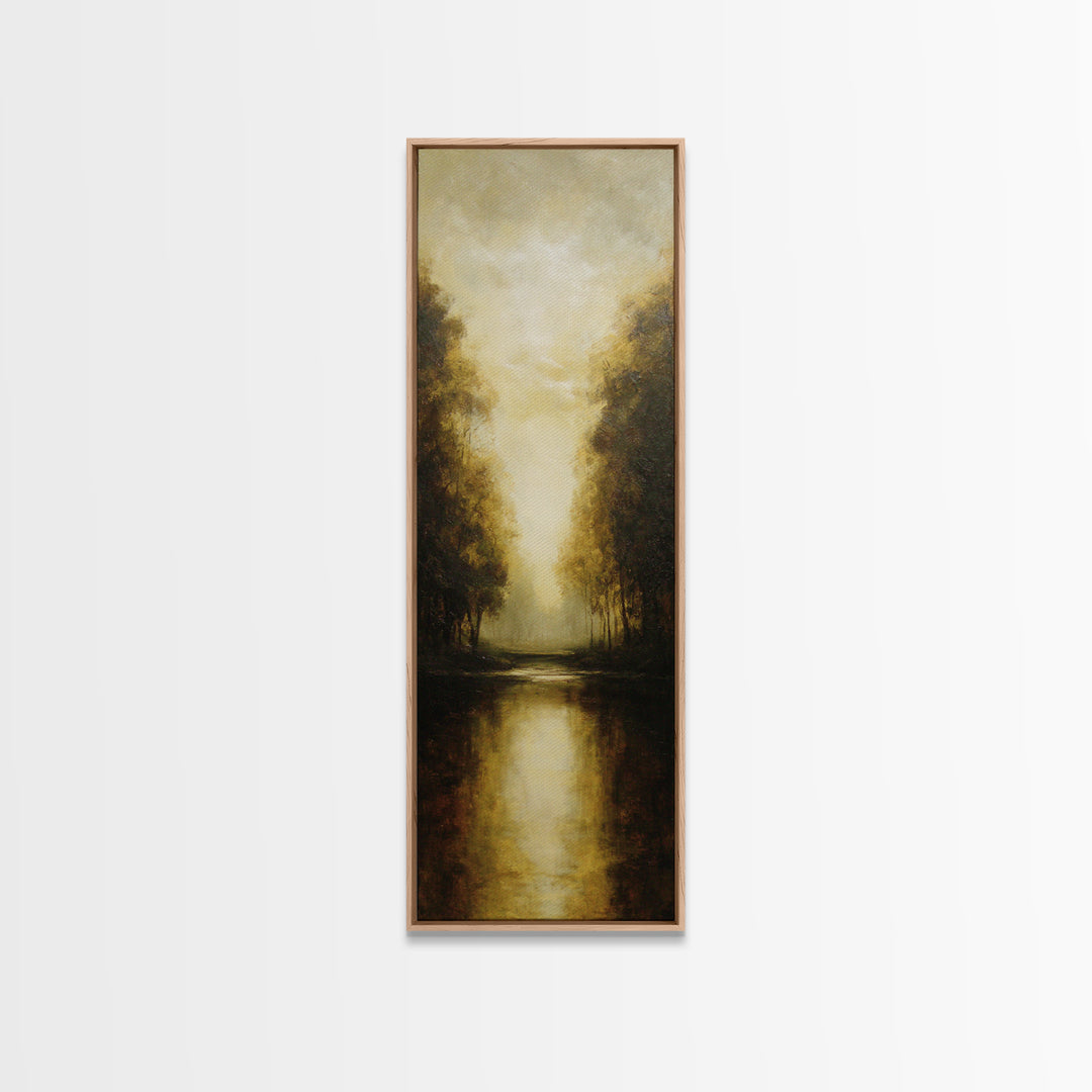 Classic Oil Painted Landscape Canvas Print, Traditional Art, Minimalist Decor, Living Room Decor, Oil Painting, Classic, TRA-1x3-13