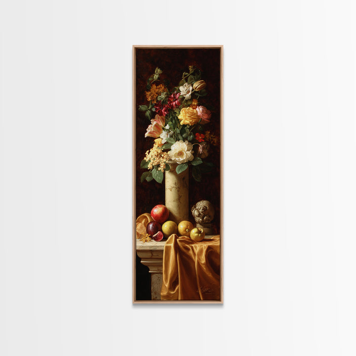 Formal Floral Still Life Canvas Print, Traditional Art, Gallery Decor, Living Room Decor, Fine Art, Classic, Wall Art, TRA-1x3-14
