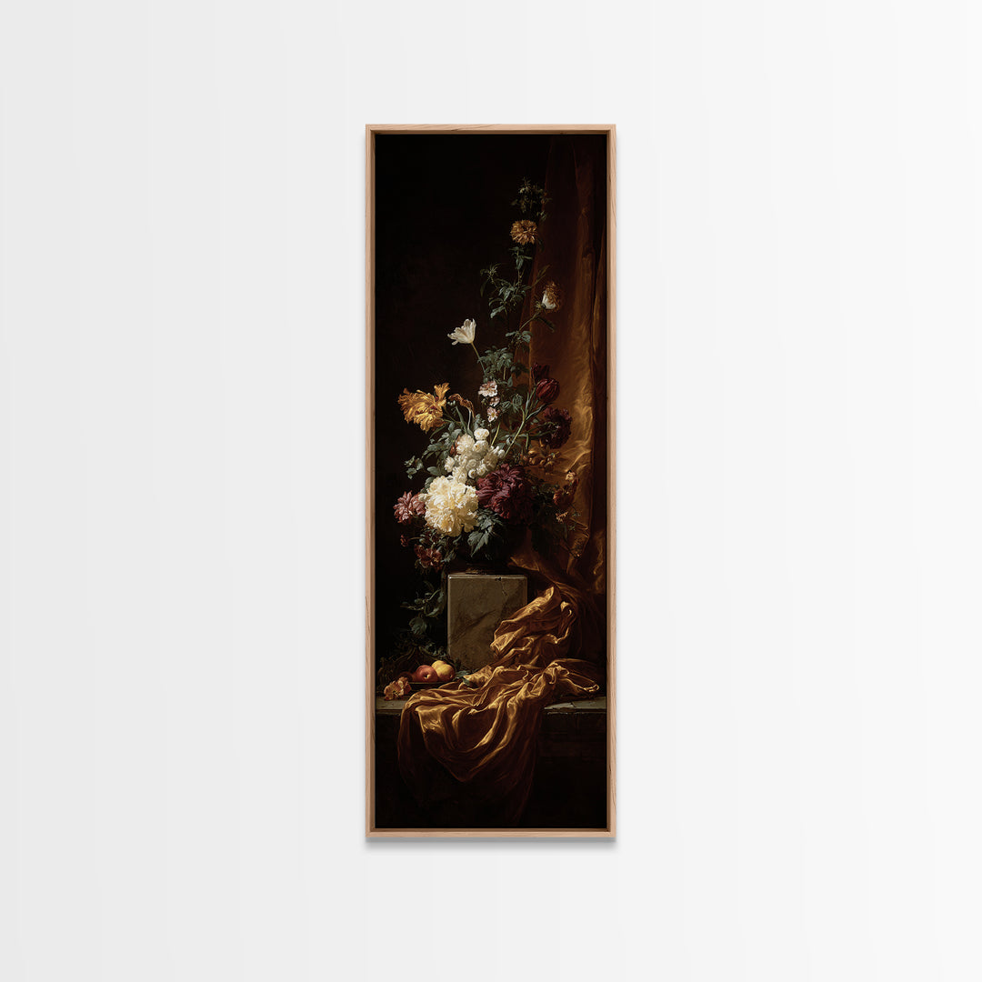 Bird Study on a Flowering Branch Canvas Print, Traditional Art, Indian Art, Living Room Decor, Oil Painting, Classic, TRA-1x3-22