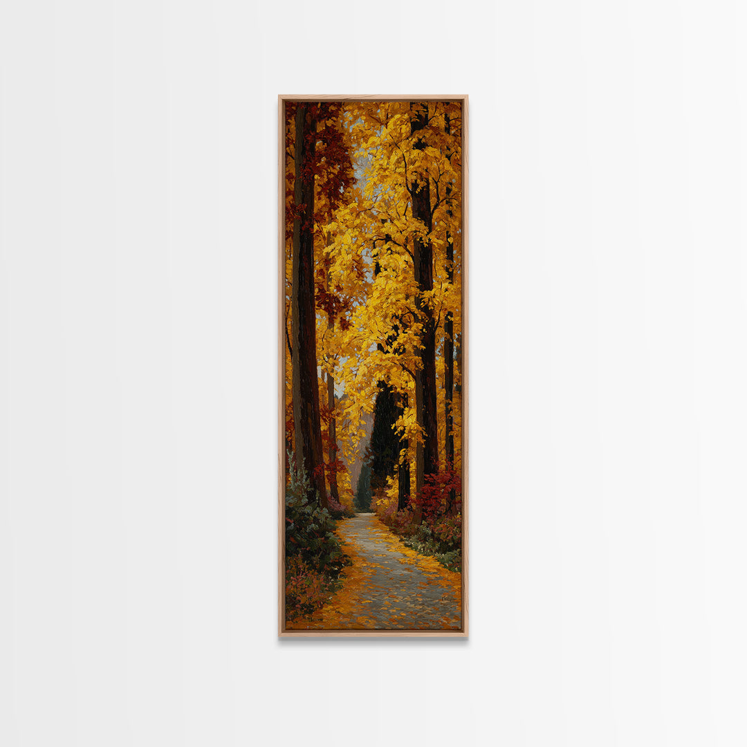 Autumn Forest Road Canvas Print, Traditional Art, Wall Decor, Living Room Decor, Classic, Art Commissions, Japanese Art, TRA-1x3-28