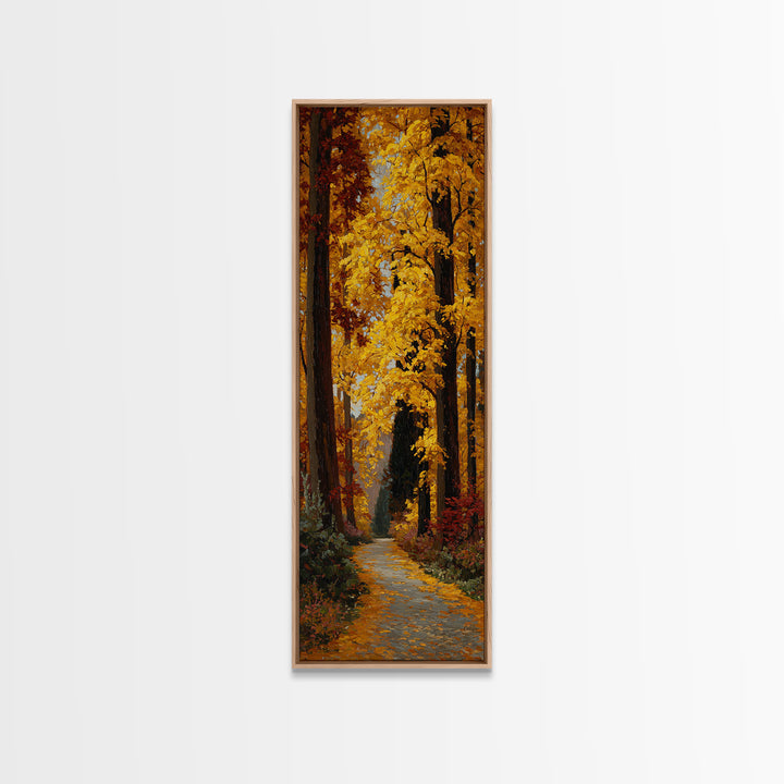 Autumn Forest Road Canvas Print, Traditional Art, Wall Decor, Living Room Decor, Classic, Art Commissions, Japanese Art, TRA-1x3-28