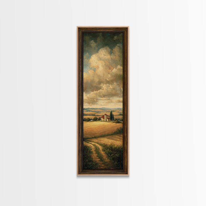 Barn and Farmland Canvas Print, Traditional Art, Boho, Living Room Decor, Fine Art, Classic, Indian Wall Art, Japanese Decor, TRA-1x3-35