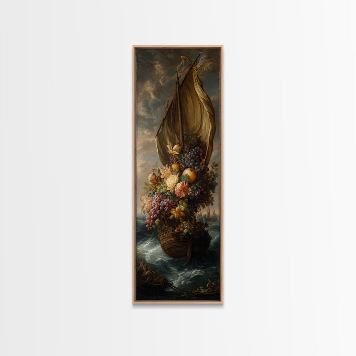Ship at Sea Framed Canvas Print, Traditional Art, Fine Art Print, Living Room Decor, Fine Art, Classic, Wall Decor, Painting, TRA-1x3-74