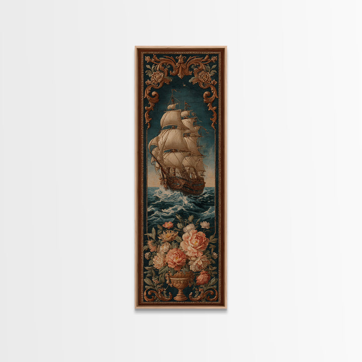 Ship at Sea Canvas Print, Traditional Art, Textured Painting, Living Room Decor, Fine Art, Classic, Art Commission, Boho, TRA-1x3-98