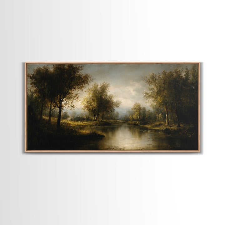 Classic Oil Painted Landscape Canvas Print, Traditional Art, Japanese Art, Living Room Decor, Fine Art, Classic, Gallery Decor, TRA-2x1-93