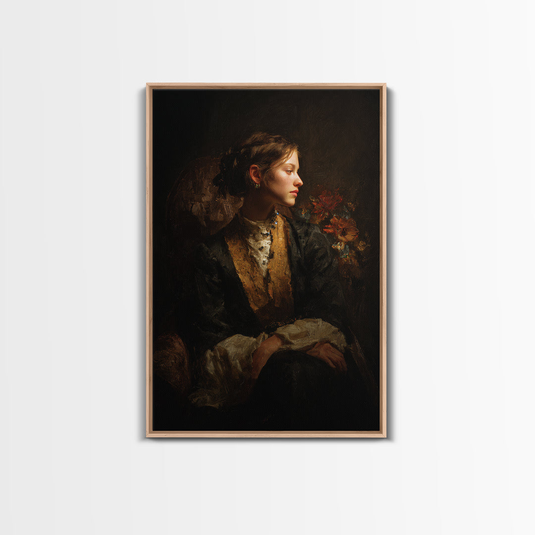 Classical Portrait with Dignified Lighting Canvas Print, Traditional Art, Gallery Decor, Living Room Decor, Fine Art, Classic, TRA-2x3-16