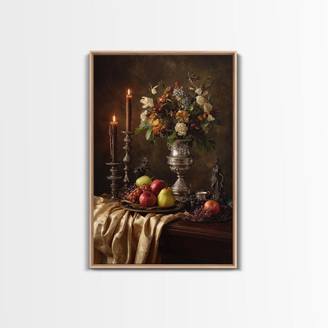 Dutch Fruit and Silver Goblet Still Life Canvas Print, Traditional Art, Pokemon Poster, Living Room Decor, Classic, Art Print, TRA-2x3-36